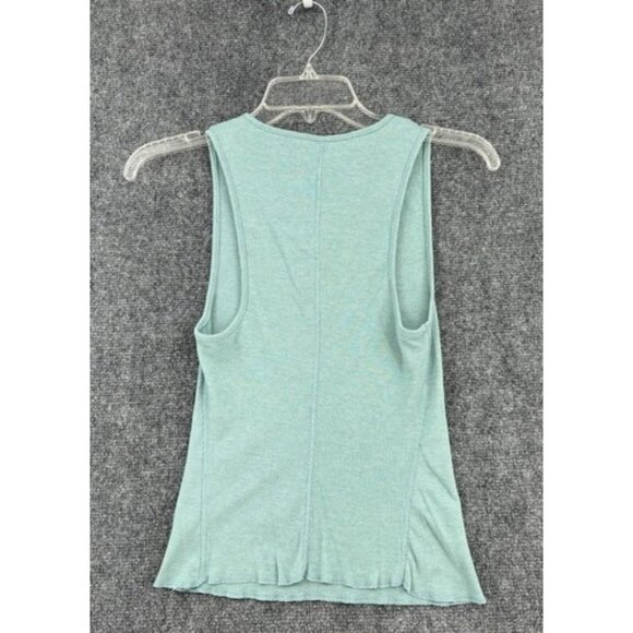 Free People Intimacy Ribbed Jersey Henley With Snaps Green XS - Picture 10 of 11